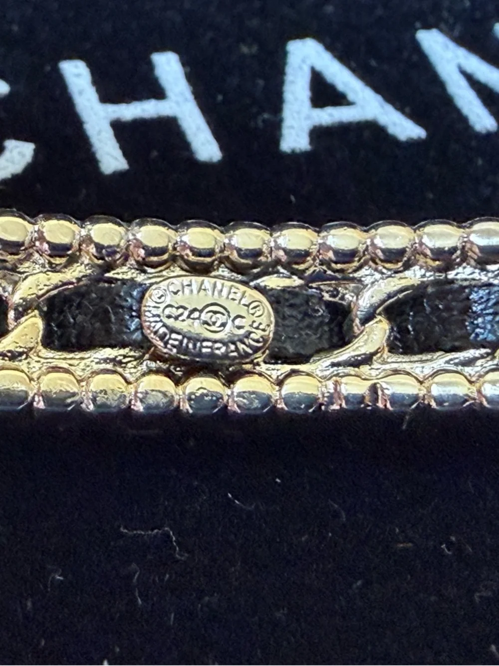 Chanel Gold and black Bangle Bracelet - Picture 10 of 12